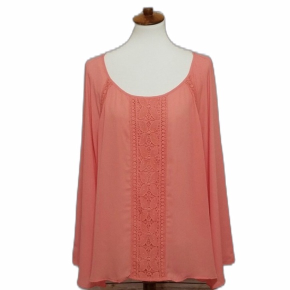 Free 2 Luv Tops - Free 2 Luv Coral w/embroided design size 3X